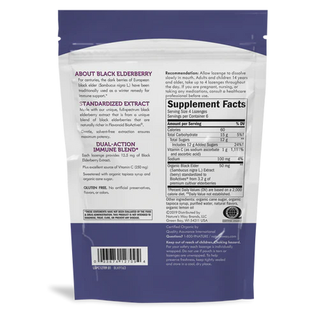 Nature's Way Sambucus Vitamin C Wild Cherry Lozenges 24 Loz