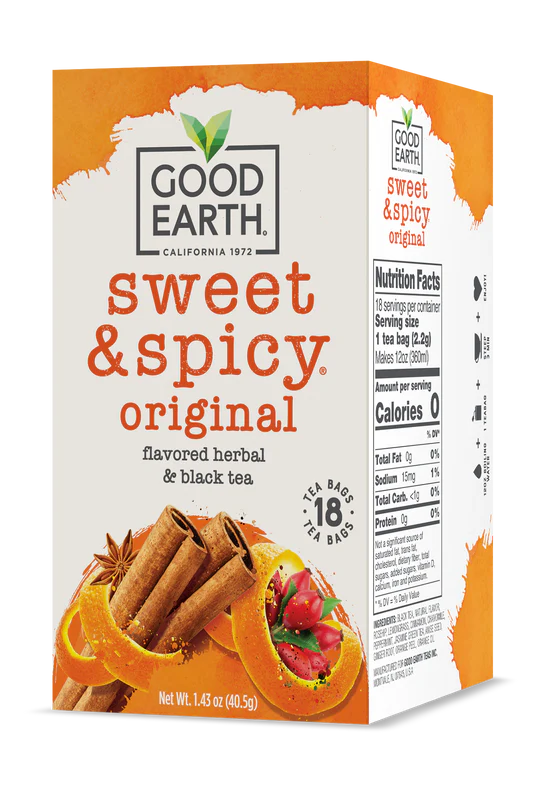 GOOD EARTH TEAS Herbal & Black Tea Sweet & Spicy 18 BAG