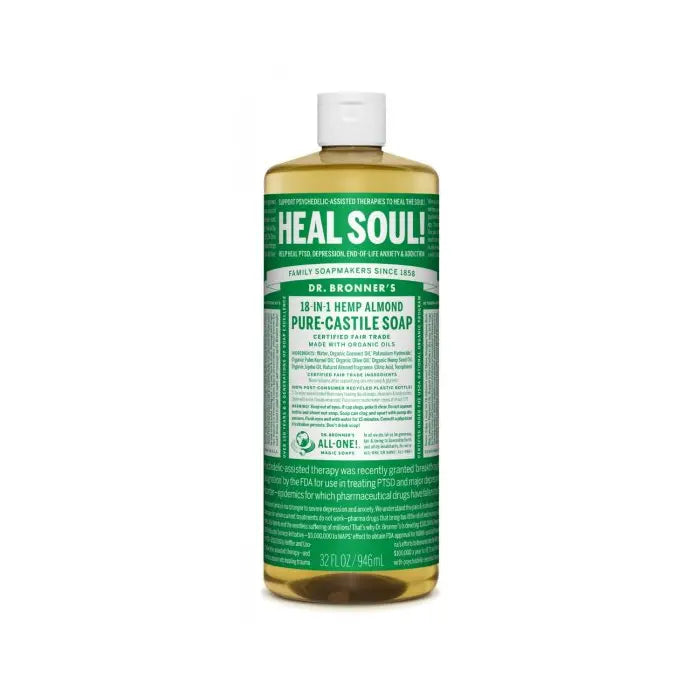 DR. BRONNER'S MAGIC SOAPS ORGANIC CASTILE LIQUID SOAP ALMOND 8OZ
