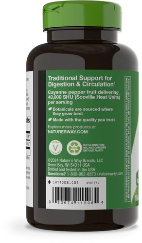 Nature's Way Cayenne Fruit 40,000 SHU 180 Vgn Cp